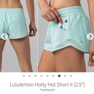 Lululemon Hotty Hot Short II (2.5") Toothpaste Blue Green 2017 W7AGUR $58 Swift